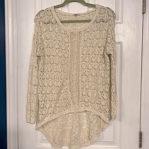 Charlotte Russe Cream High-Lo Coverup/ Top- Size S